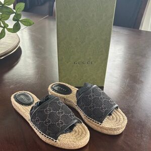 Gucci Women's Black Espadrille Sandals